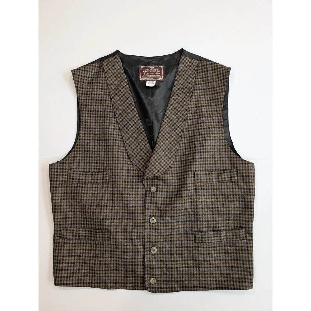 Vintage The Frontier Clothing Co. Men's Large 100% Wool Western Vest Waistcoat